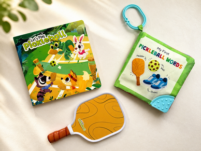 Playful Planet Pickleball Starter Set (Board Book + Crinkle Book + Mini Paddle)